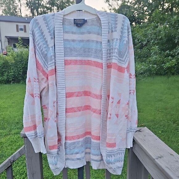Pendleton Southwestern Open Front Cardigan Size M 100% Cotton - Picture 1 of 8